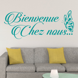 Sticker "Bienvenue Chez Nous" Papillon