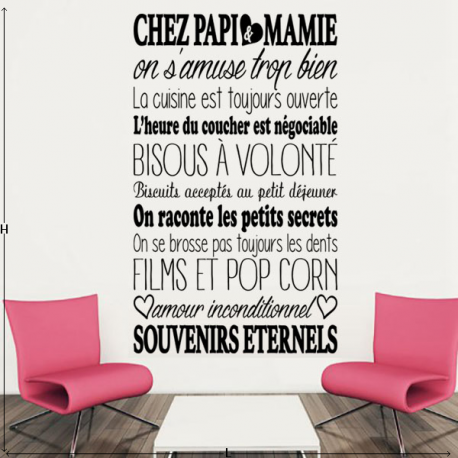 Sticker "Chez Papi et Mamie"