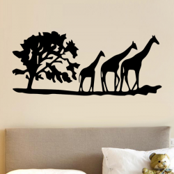 Sticker "Décor Arbres et Girafes"