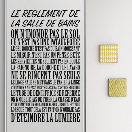 Sticker "Le Règlement de la Salle de Bains"