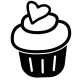 Sticker "Cupcake Simple Coeur"
